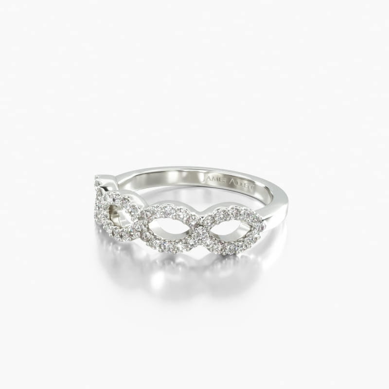 14K White Gold Pavé Infinity Diamond Wedding Ring