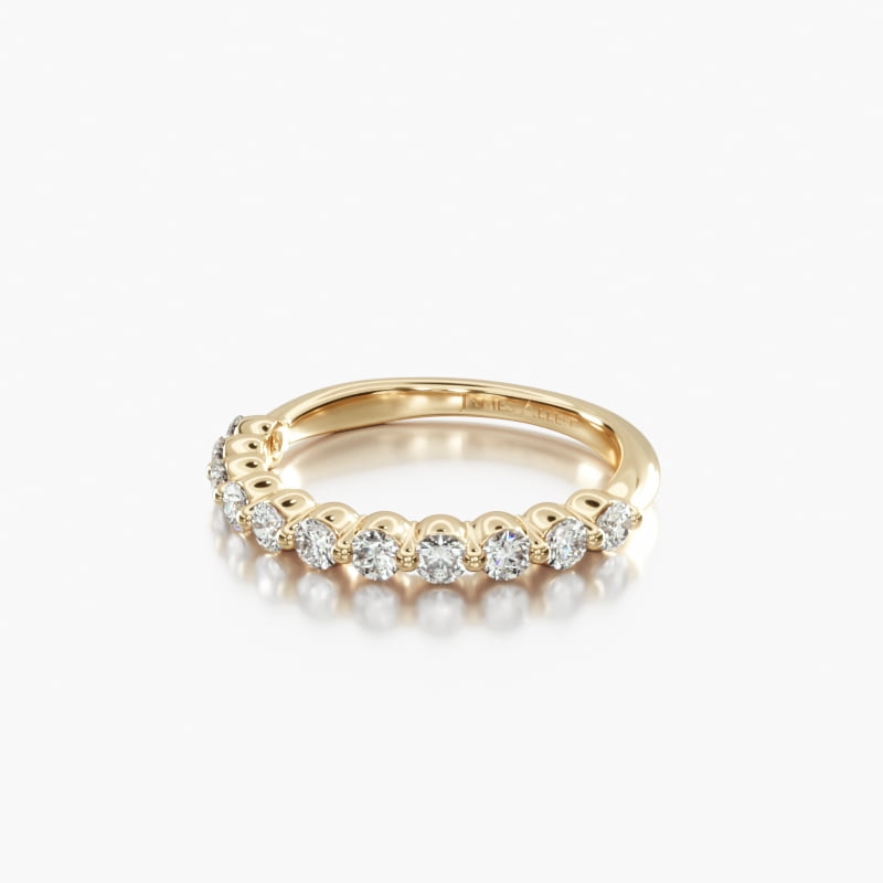 14K Yellow Gold Round Diamond Bubble Wedding Ring14769y14