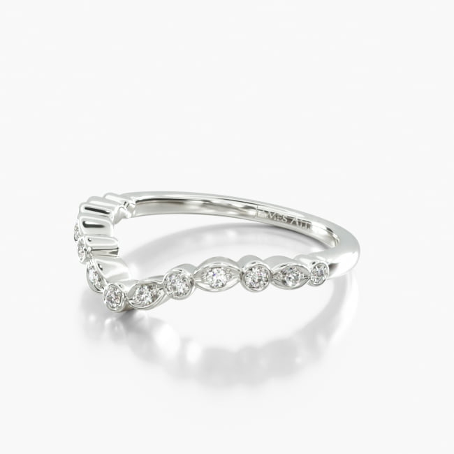 Platinum Alternating Shape Diamond Band