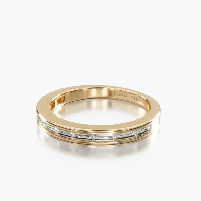 18K Yellow Gold Baguette Wedding Ring ( .70 CTW.)