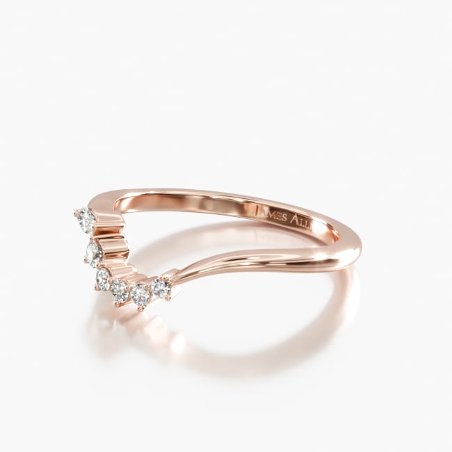 14K Rose Gold Ascending Diamond Wedding Ring