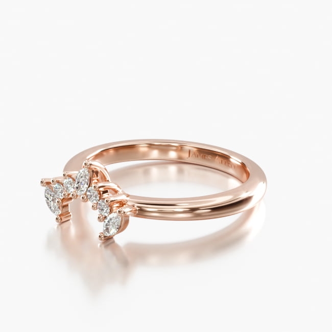 14K Rose Gold Diamond Half Halo Wedding Ring
