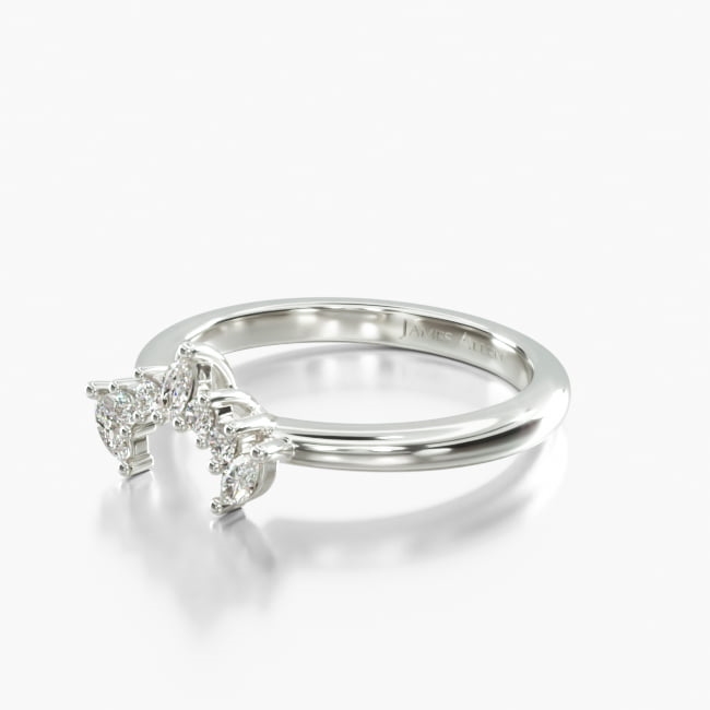 18K White Gold Diamond Half Halo Wedding Ring