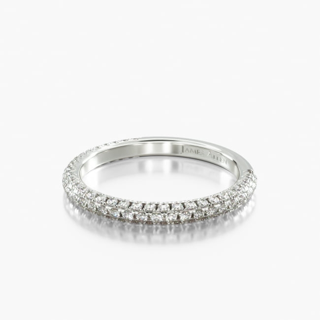 14K White Gold Trio Matching Wedding Band