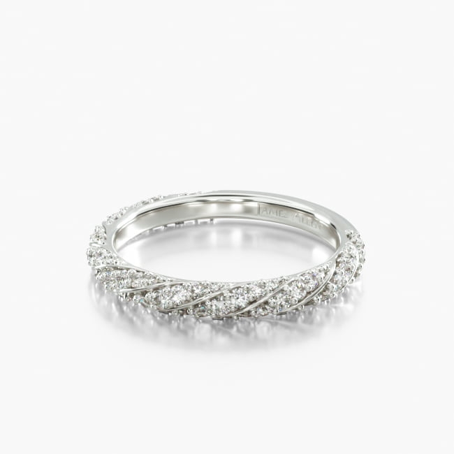 Platinum Twisted Pavé Wedding Ring