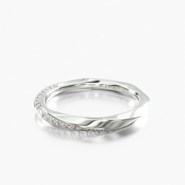 Platinum Helix Pavé Wedding Ring