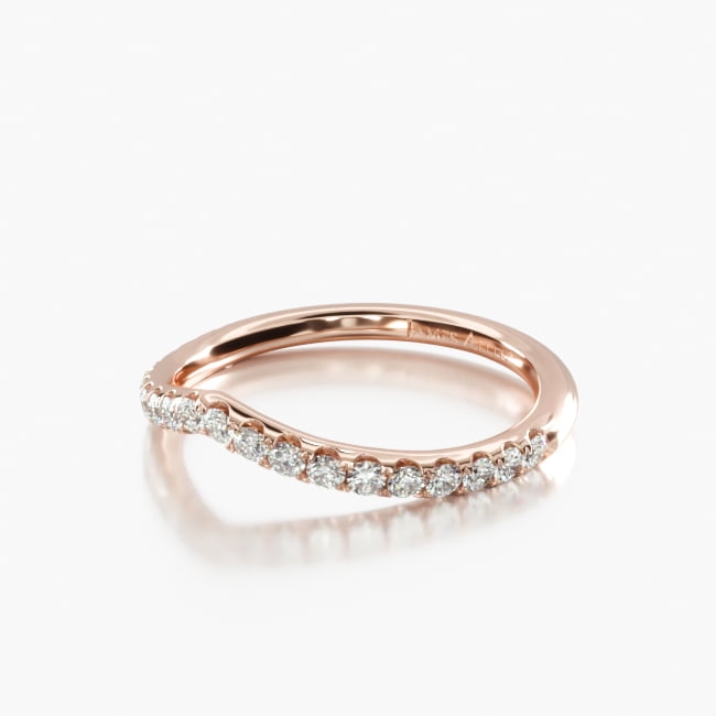 14K Rose Gold Petit Tiara Diamond Wedding Ring