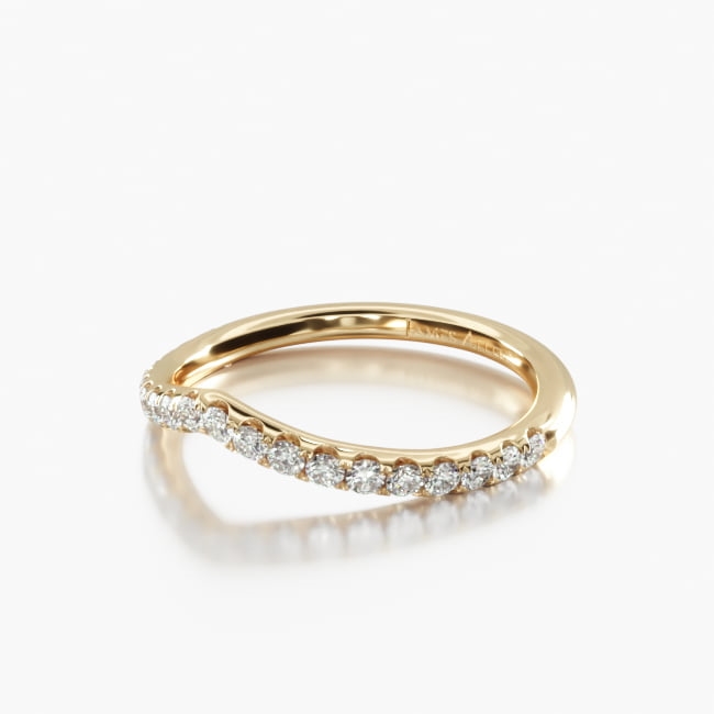 14K Yellow Gold Petit Tiara Diamond Wedding Ring