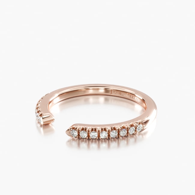 14K Rose Gold Open Diamond Wedding Ring