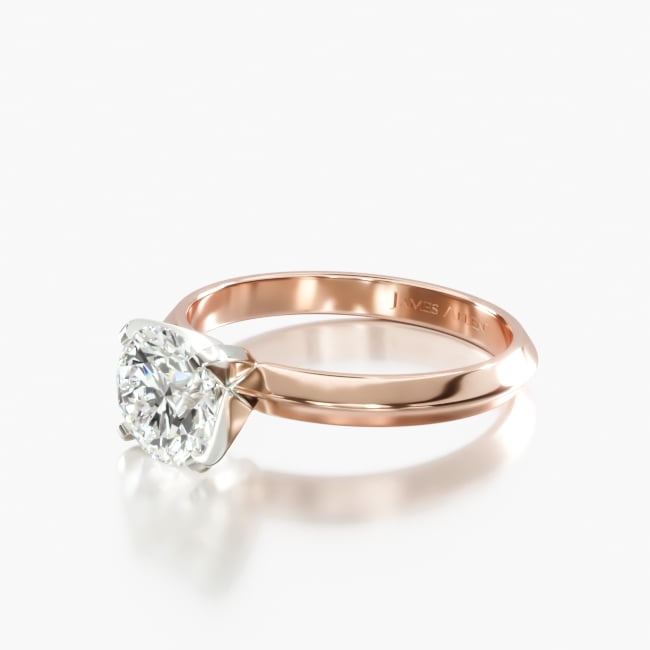 14K Rose Gold 2.5mm Knife Edge Solitaire Engagement Ring