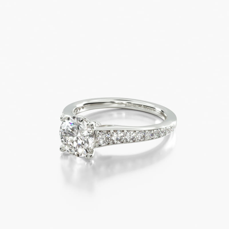 Lab-Created 1.55 Carat E-VS1 Excellent Cut Round Diamond Inspired Diamond Engagement Ring