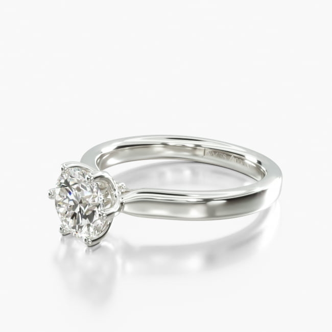 14K White Gold Intricate Basket Engagement Ring