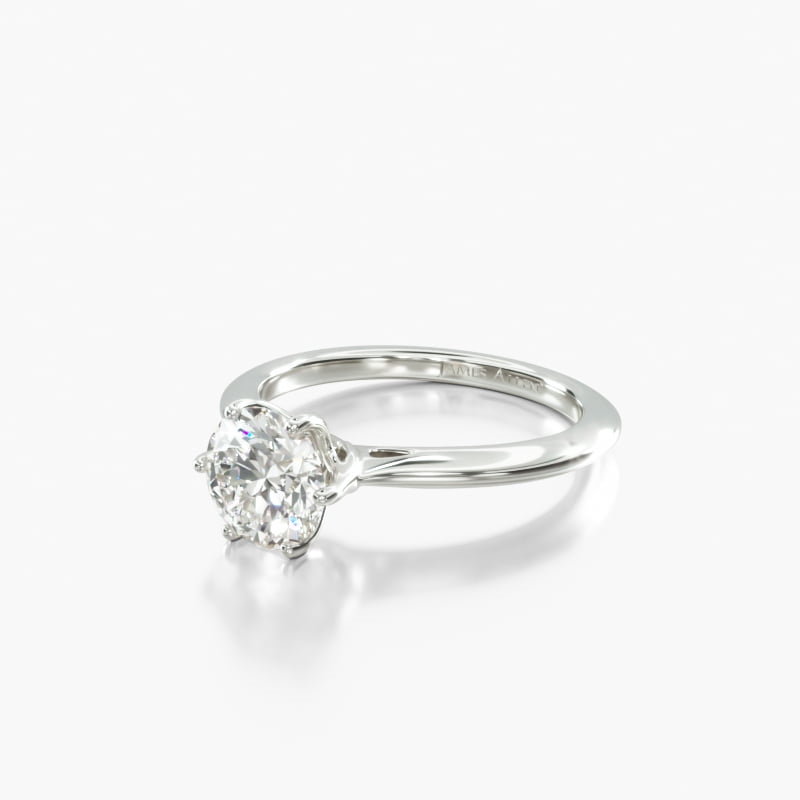 Lab-Created 1.84 Carat D-VS2 Ideal Cut Round Diamond Intricate Basket Knife Edge Engagement Ring