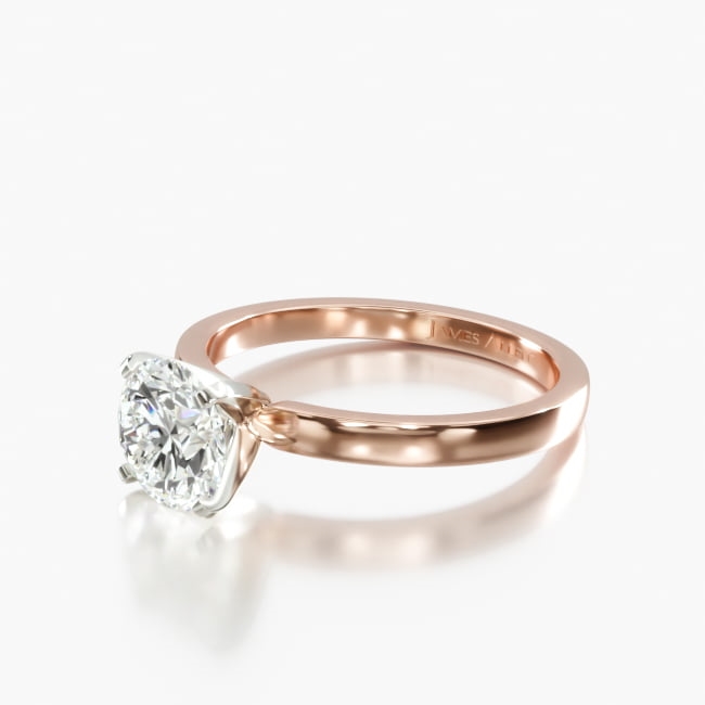 14K Rose Gold 2mm Comfort Fit Solitaire Engagement Ring