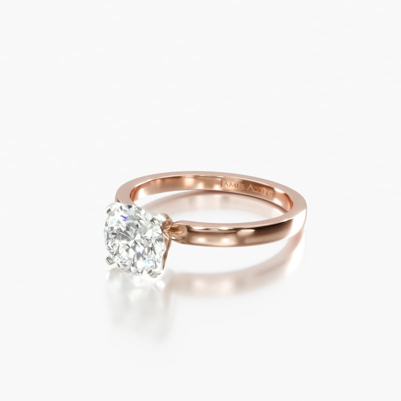 14K Rose Gold 2mm Comfort Fit Solitaire Engagement Ring