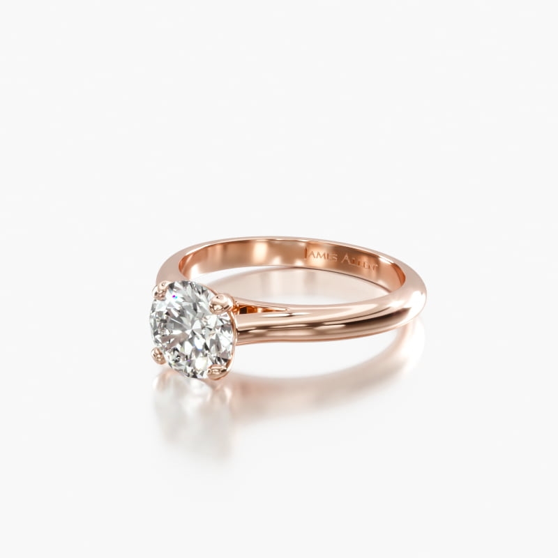 14K Rose Gold Sleek Diamond Engagement Ring