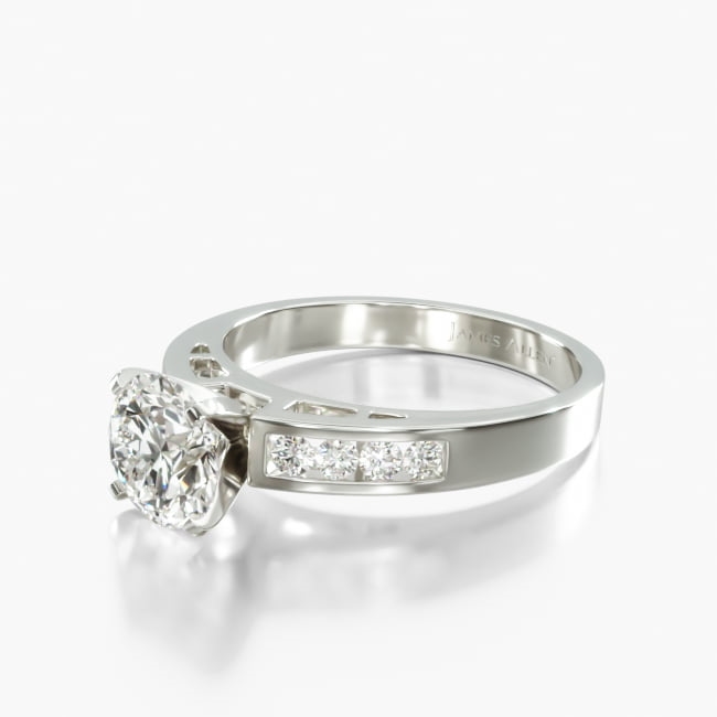 18K White Gold Channel Set Diamond Engagement Ring