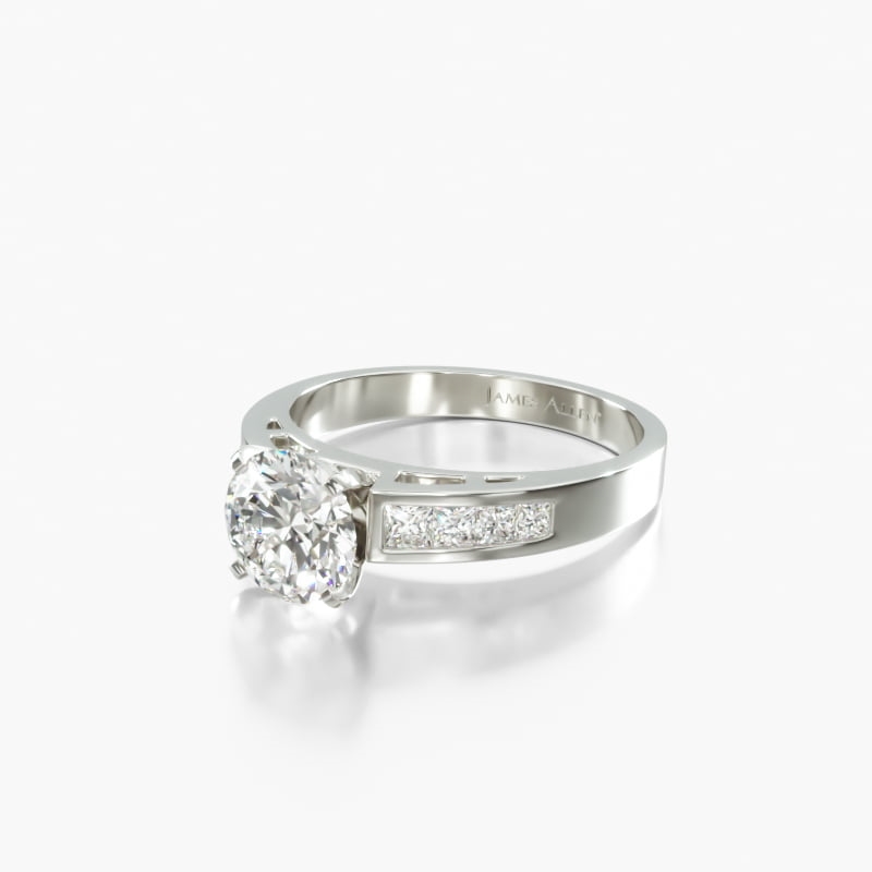 Platinum 0.42ct Channel Set Diamond Engagement Ring