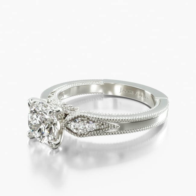 14K White Gold Paisley Surprise Engagement Ring