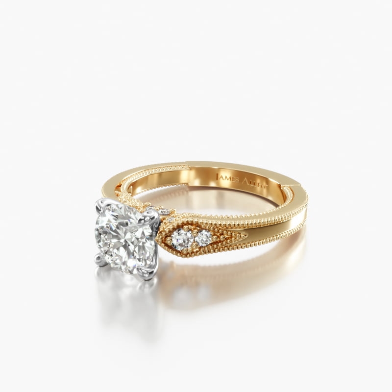 14K Yellow Gold Paisley Surprise Engagement Ring