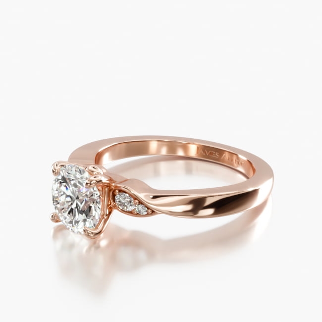 14K Rose Gold Blossoming Vine Engagement Ring