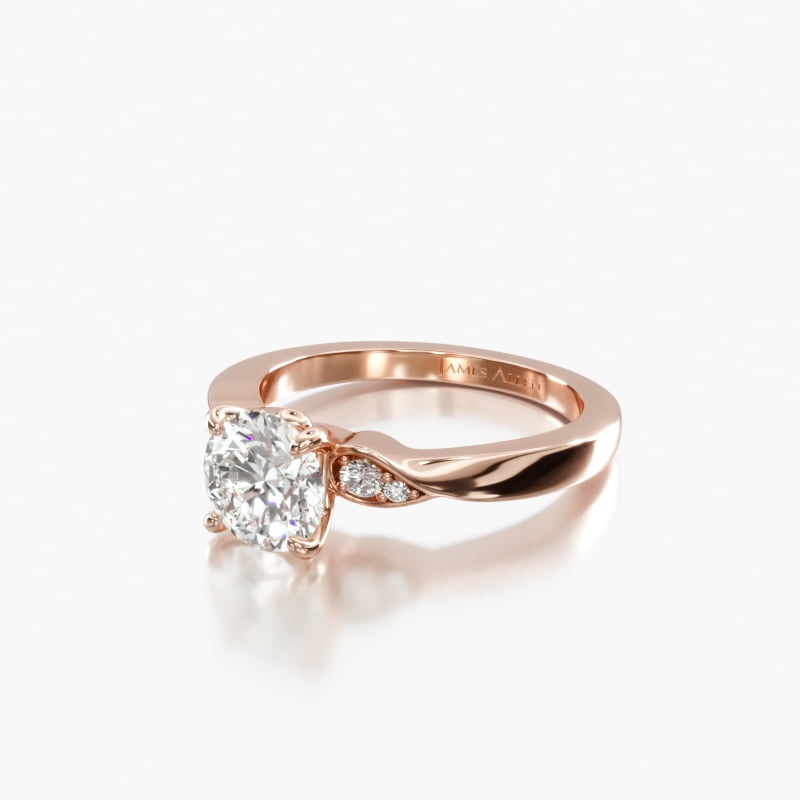 14K Rose Gold Blossoming Vine Engagement Ring