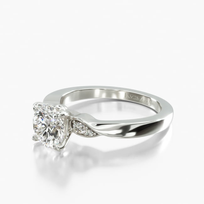 14K White Gold Blossoming Vine Engagement Ring