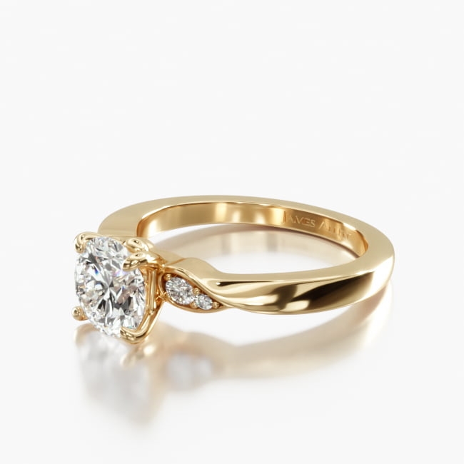 14K Yellow Gold Blossoming Vine Engagement Ring