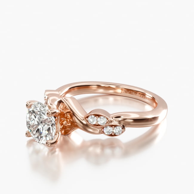 14K Rose Gold Twisted Vine Engagement Ring