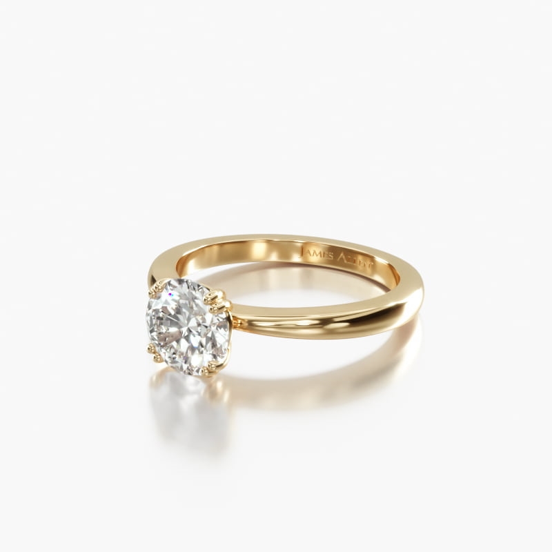 18K Yellow Gold Split Prong Solitaire Engagement Ring