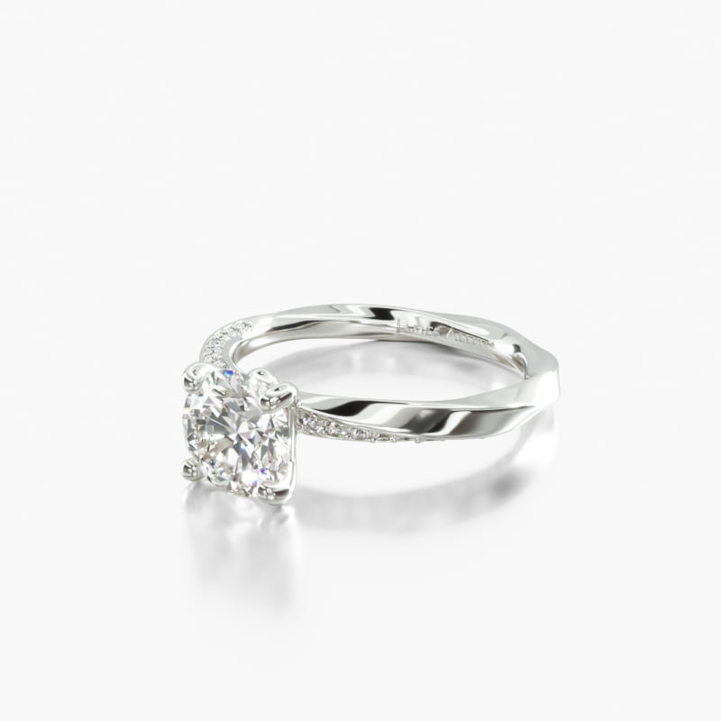 Platinum Helix Pavé Engagement Ring