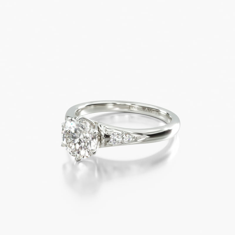 Platinum Tapered Pavé Engagement Ring