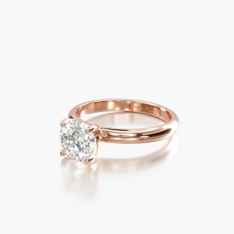 14K Rose Gold Contour Engagement Ring