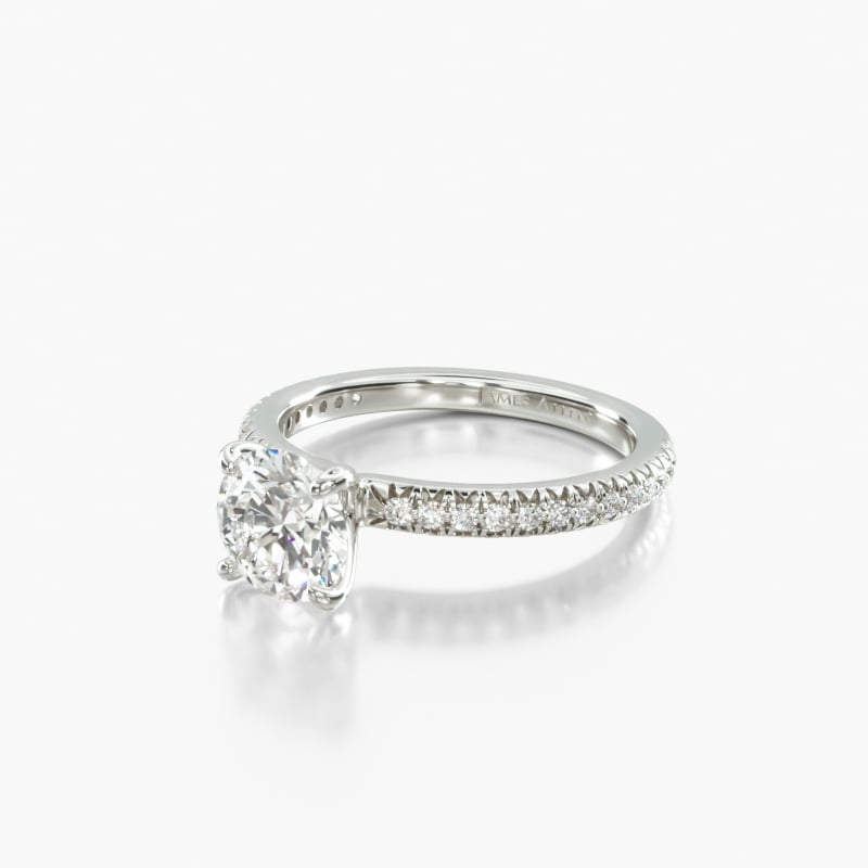 Platinum Pavé Contour Engagement Ring