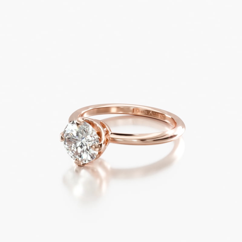 14K Rose Gold Compass Point Solitaire Engagement Ring