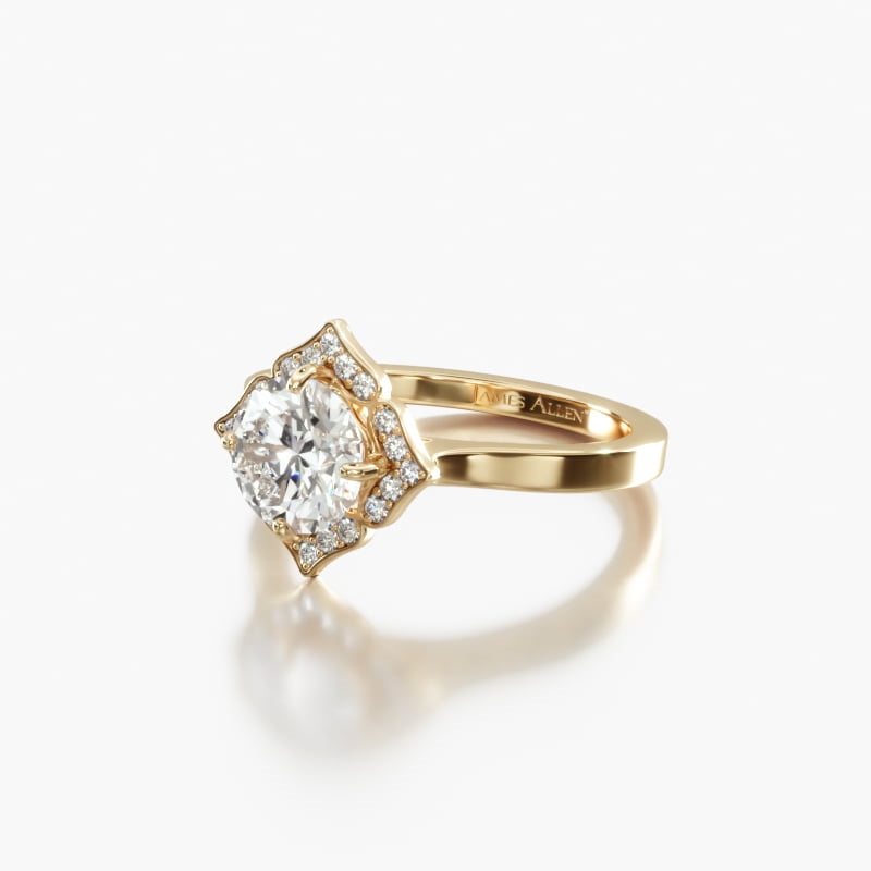 18K Yellow Gold Magnolia Engagement Ring