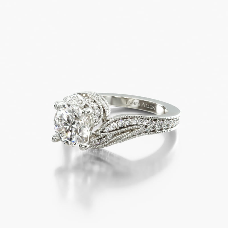 Indochine 14k Black & White Diamond Bamboo Bypass Ring