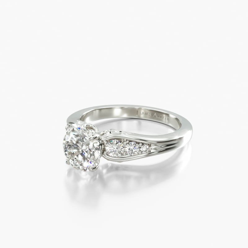 Platinum Graduated Pavé Swirl Engagement Ring