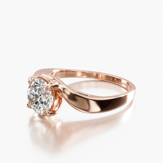14K Rose Gold Bypass Engagement Ring