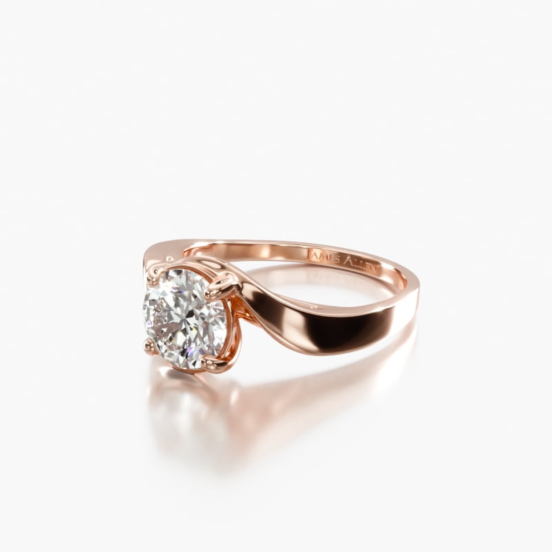 14K Rose Gold Bypass Engagement Ring