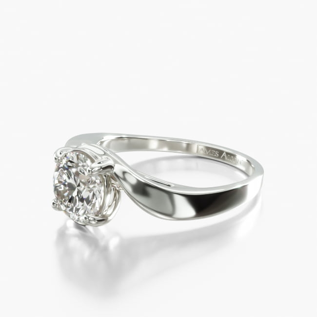 14K White Gold Bypass Engagement Ring