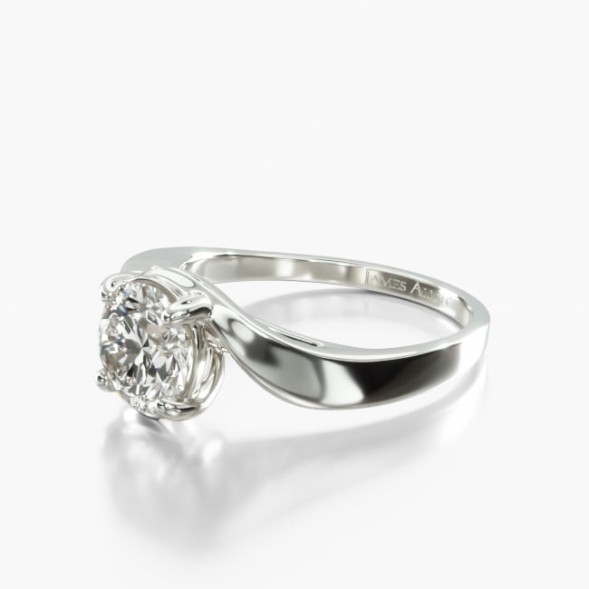 18K White Gold Bypass Engagement Ring