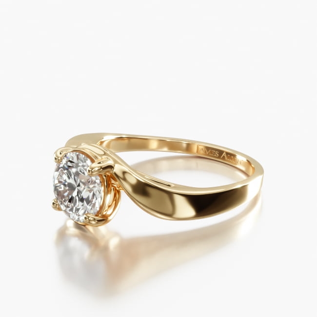 14K Yellow Gold Bypass Engagement Ring