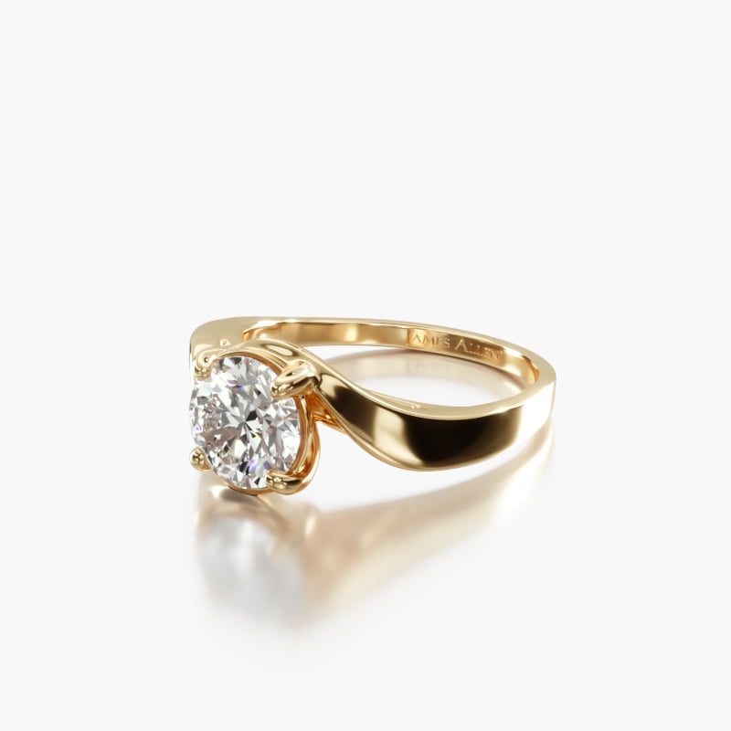 14K Yellow Gold Bypass Engagement Ring