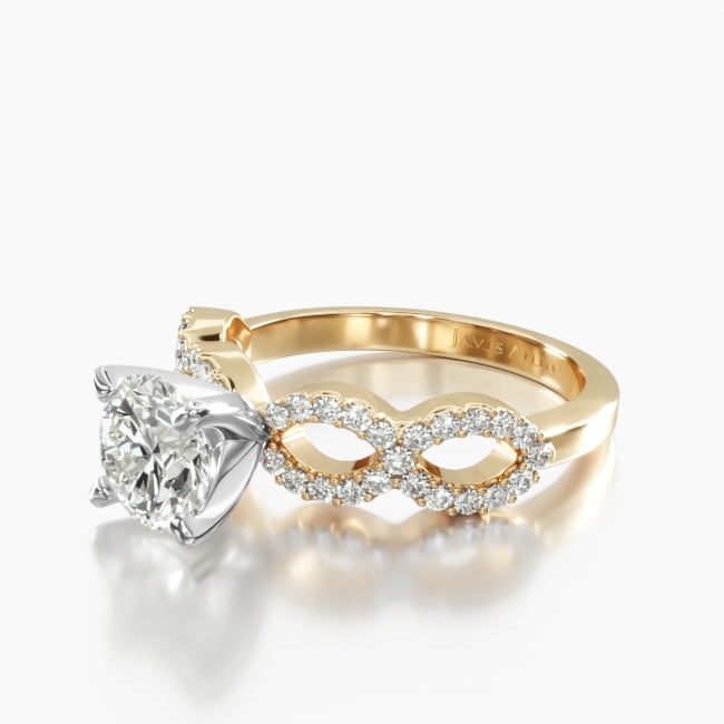 14K Yellow Gold Pavé Infinity Diamond Engagement Ring
