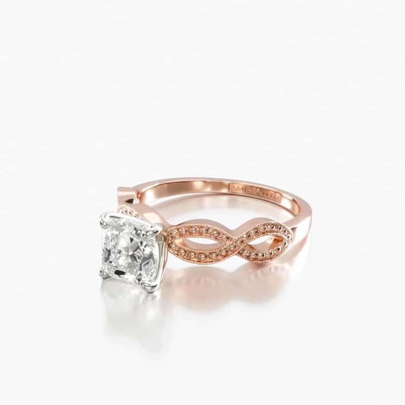 14K Rose Gold Vintage Infinity Engagement Ring