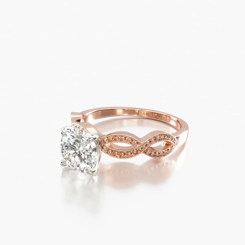 14K Rose Gold Vintage Infinity Engagement Ring