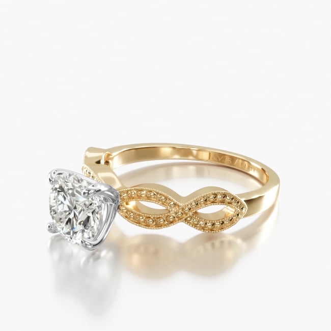 18K Yellow Gold Vintage Infinity Engagement Ring