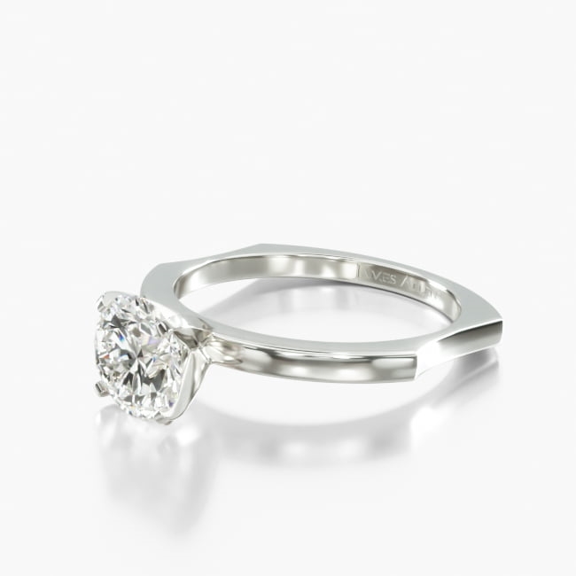 18K White Gold Perfect Fit Solitaire Engagement Ring