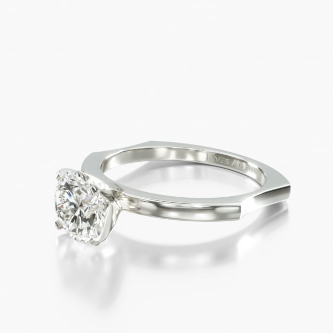 14K White Gold Perfect Fit Solitaire Engagement Ring